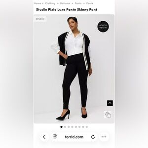Torrid Black Women's Studio Pixie Luxe Ponte Skinny Pant